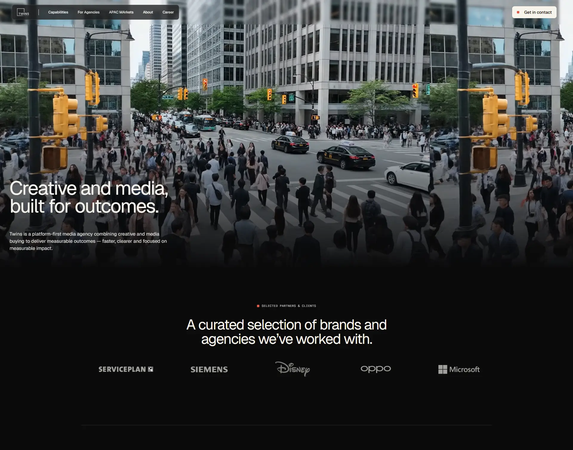 Clean minimal website design for Twins Digital growth agency